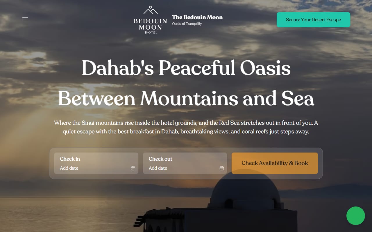 The Bedouin Moon Hotel — desktop